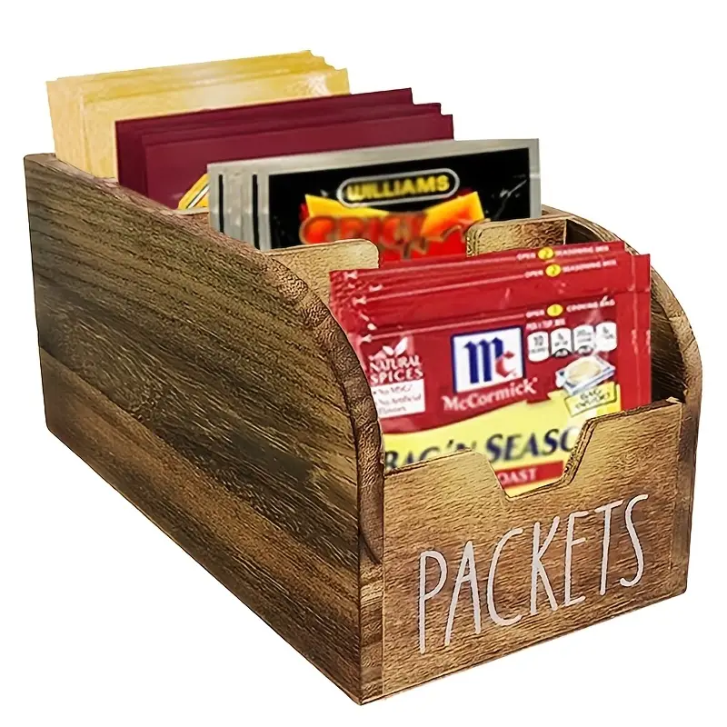 Coffee Tea Bags - usVintage Wooden Spice Box with Compartments