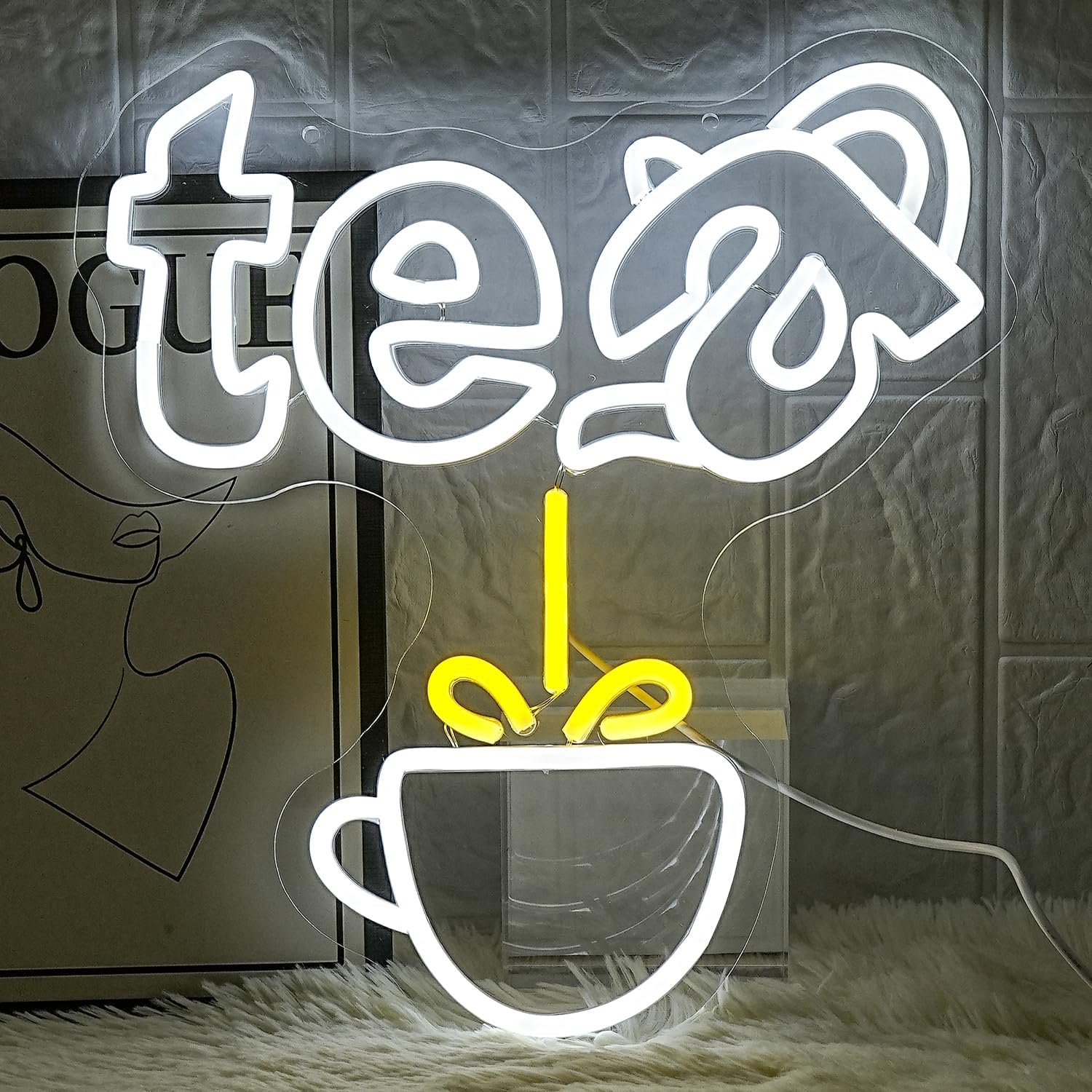 Coffee Tea Nook - Tea Pot Neon Sign USB Dimmable