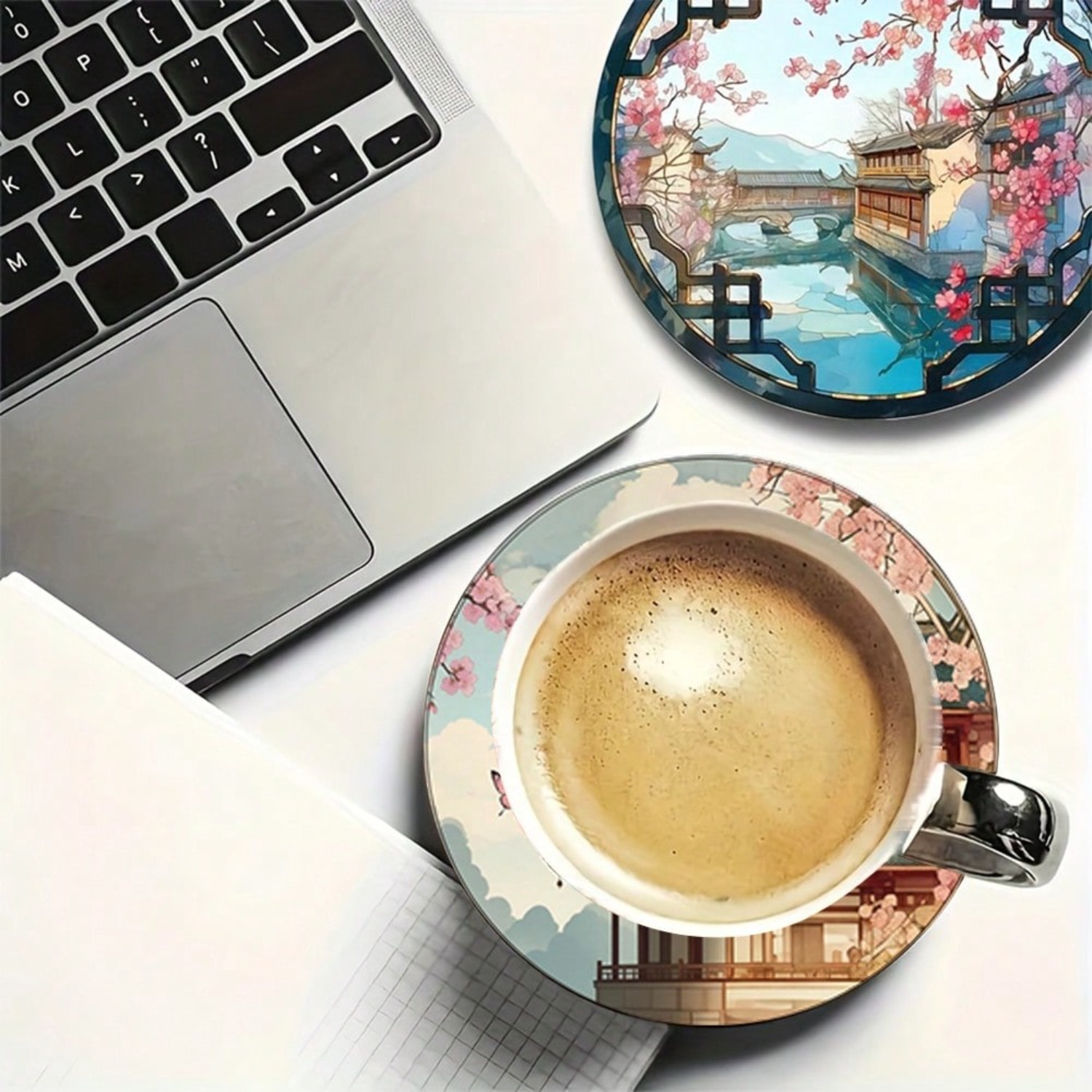 Coffee Tea Garden - 2D FLAT 6pcs/Set Japanese Cherry Blossom