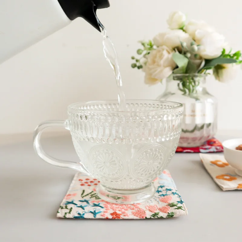 New Cotton Hemp Cup Mat Embroi - Coffee Plus Tea review and price
