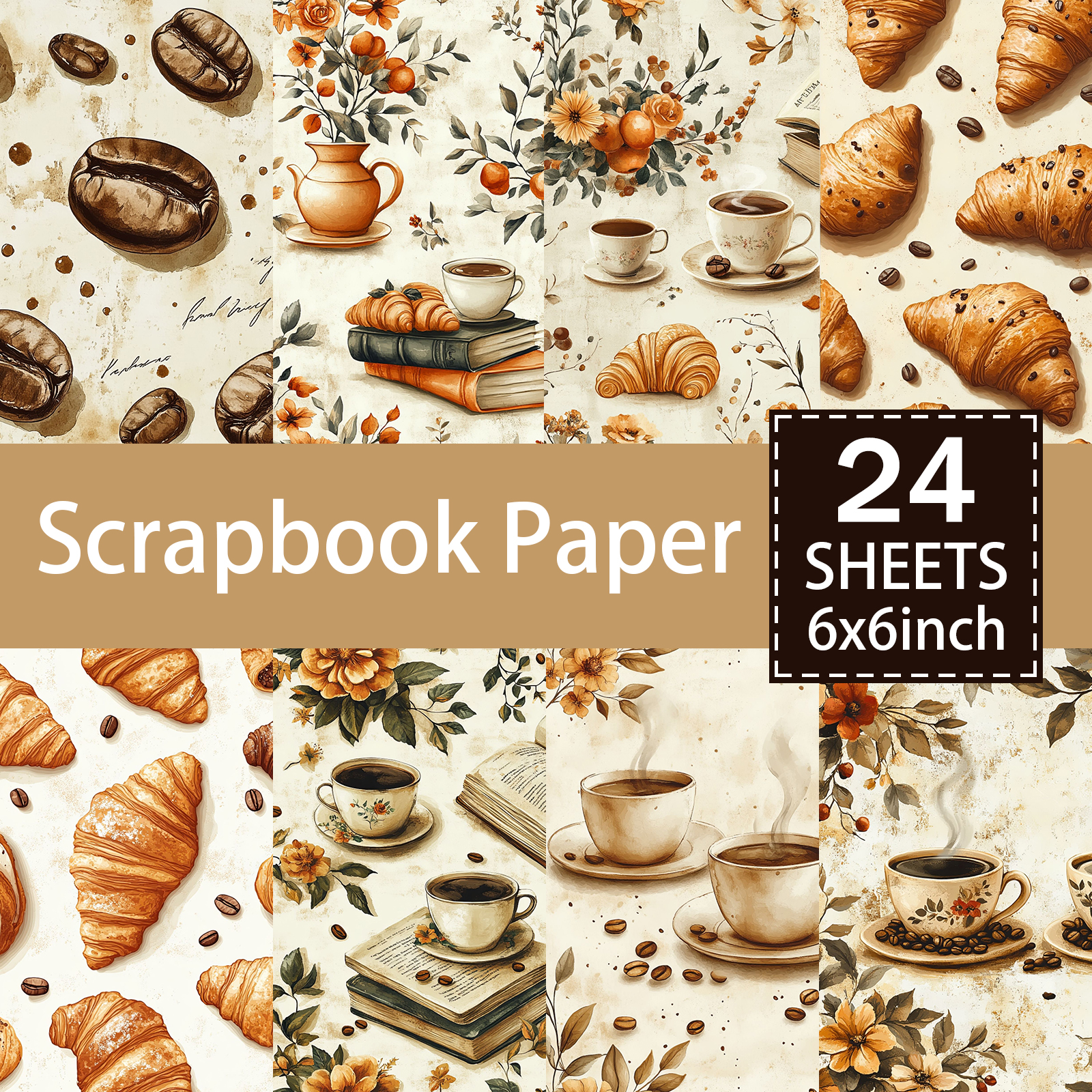 24 Sheets 6 inch Size Vintage  - Coffee Tea Journal review and price