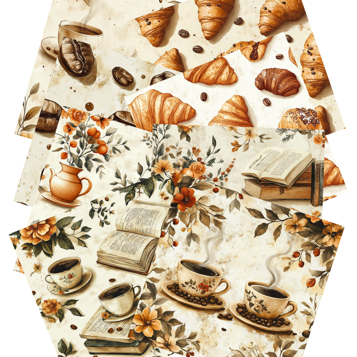 24 Sheets 6 inch Size Vintage  - Coffee Tea Journal review and price