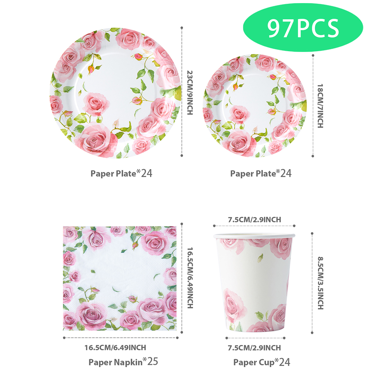 Floral Paper Plates Watercolor - Tea & Coffee Quận 1 review and price