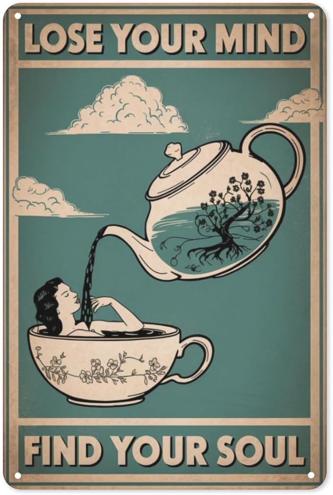 Tea Meditation Tin Sign  Zen M - Coffee Tea Nook review and price
