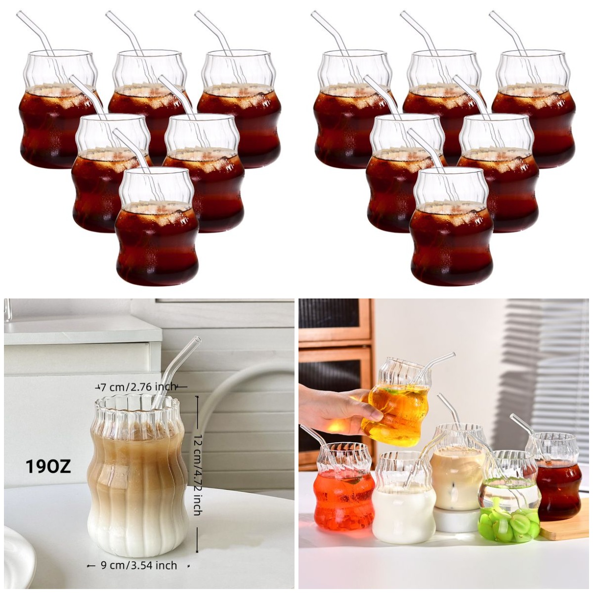 6 Pcs 19oz Glass Coffee Cup Se - Coffee Tea Cup review and price
