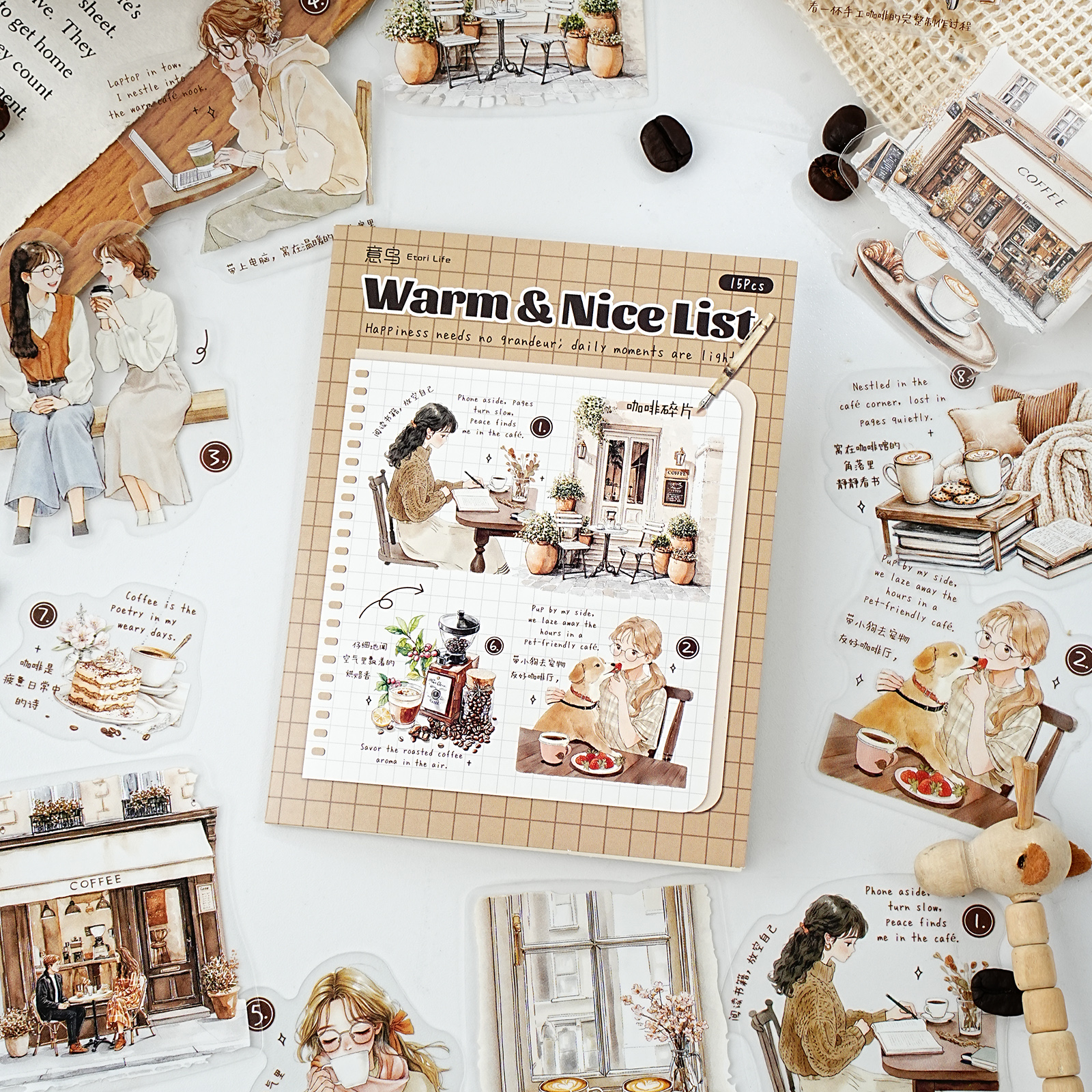 Etori Life 15Pcs Vintage After - Coffee Tea Journal review and price