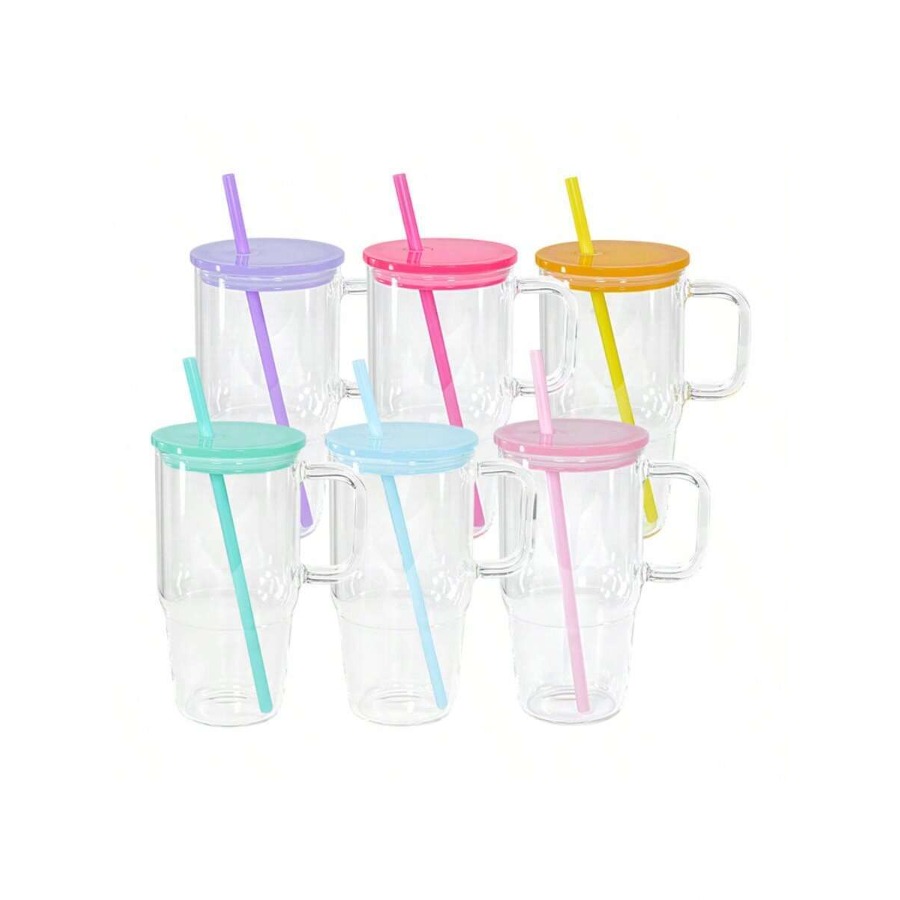 20oz Glass Tumblers With Handl - Coffee Tea Or review and price