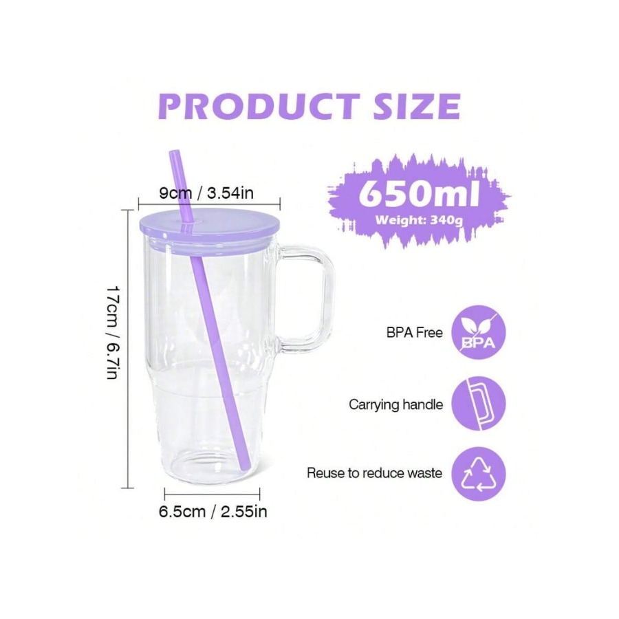 20oz Glass Tumblers With Handl - Coffee Tea Or review and price