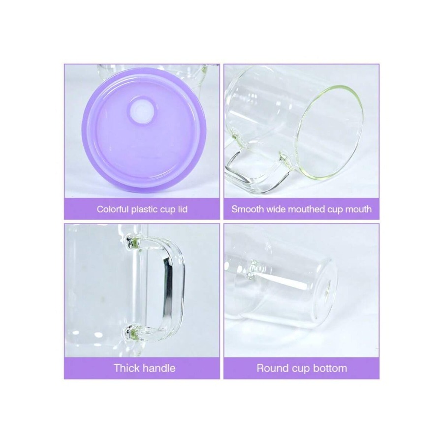 20oz Glass Tumblers With Handl - Coffee Tea Or review and price