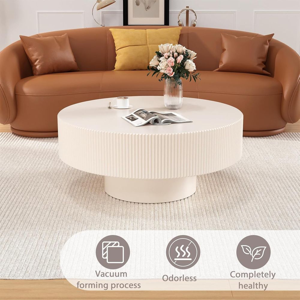 Elegant White Round Coffee Tab - Coffee Tea Or review and price