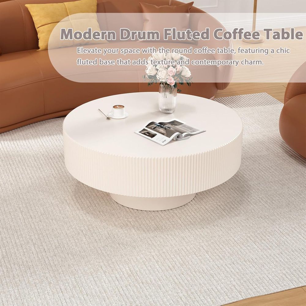 Elegant White Round Coffee Tab - Coffee Tea Or review and price